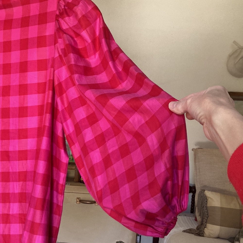Vilagallo precious Tatiana fuchsia and berry red check top - Picture 7 of 12